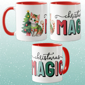 Caneca Cute cat christmas magic