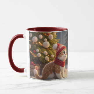 Caneca cute  cat christmas mug