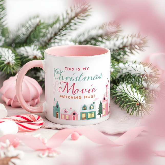 Caneca Cute Christmas Movie Watch Mug Pink Elf Workshop (Cute Christmas Movie Watch Mug Pink Elf Workshop)