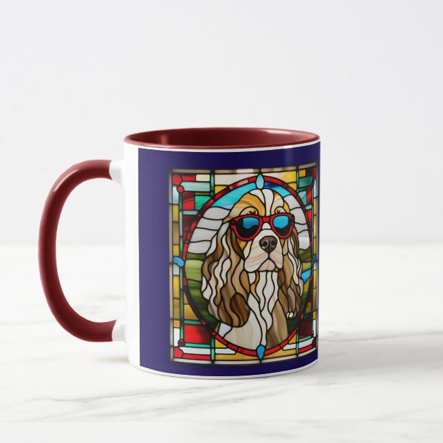 Caneca Cute Cocker Spaniel Stained Glass Coffee Mug (Esquerda)
