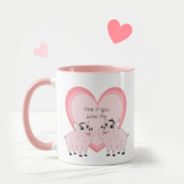 Caneca Cute couple of pink piggy