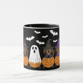 Caneca Cute Dachshunds Halloween Party