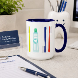 Caneca Cute Dental Pasta de Dente Escova de Dente