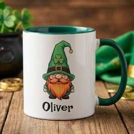 Caneca Cute Dia de São Patrício Gnome Leprechaun Sortudo