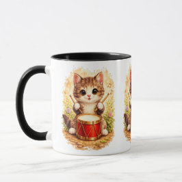 Caneca Cute Drummer Cat Coffee Mug – Music Lover