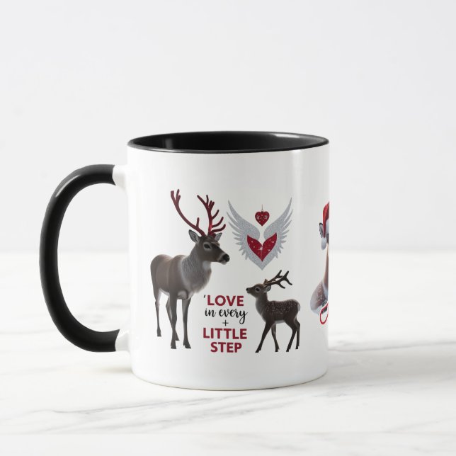 Caneca Cute & Elegant Reindeer "Love in Every Little Step (Esquerda)