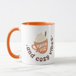 Caneca Cute Fall Pumpkin Spice and Cozy vibes 