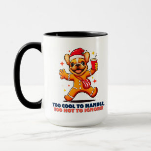 Caneca Cute Fawn French Bulldog Puppy Christmas Cookie