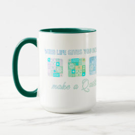 Caneca Cute & Floral Patchwork Pattern in Green Colours
