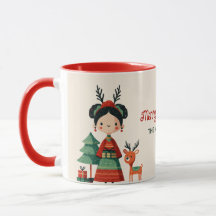 Cute Frida Kahlo Retro Merry Nome de Natal
