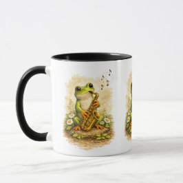 Caneca Cute Frog Saxophone Mug – Adorable Music Frog