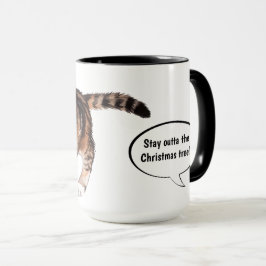 Caneca Cute Funny Stay Outta the Christmas Tree Kitten