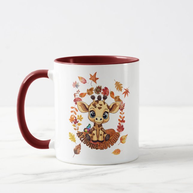 Caneca Cute Giraffe “Autism Awesome Autumn” (Esquerda)