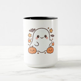 Caneca Cute Halloween Ghost Clipart, Divertido e Cute Spo