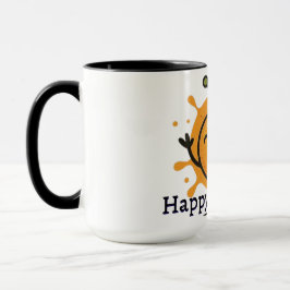 Caneca Cute Happy Orange Fruit Character 🍊