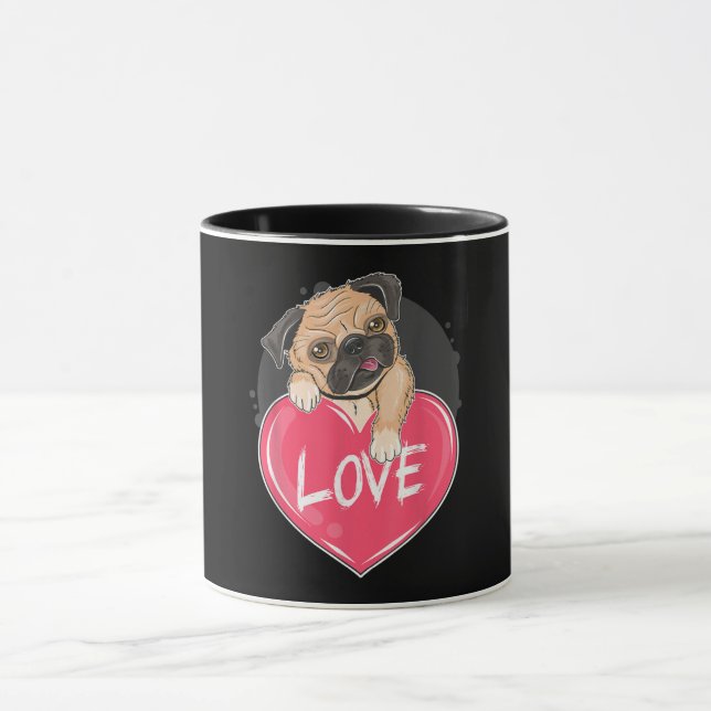 Caneca Cute I Steal Heart Pug | Presente no Dia dos Namor (Centro)