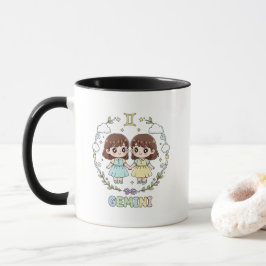 Caneca Cute Kawaii Gemini Zodiac Sign