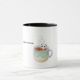 Caneca Cute Kawaii Panda in Tea Mug Illustration