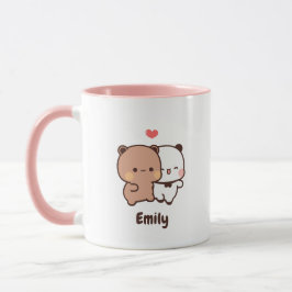 Caneca Cute Kawaii Panda | Personalizado Adicione Seu Nom