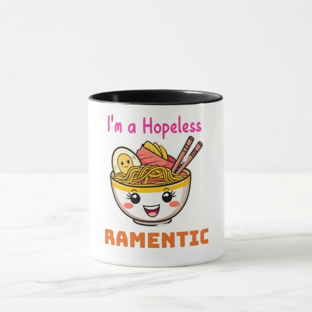 Caneca Cute Kawaii Ramen japonês sobe (Centro)
