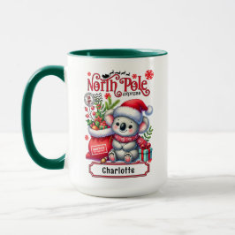 Caneca Cute Koala Chirstmas Nome Personalizado