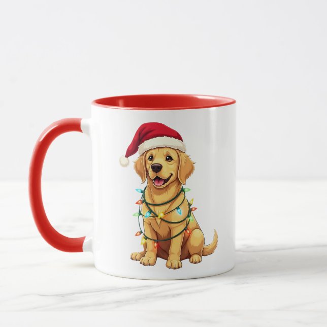 Caneca Cute Labrador Retriever Christmas Santa Pet Dog Lo (Esquerda)