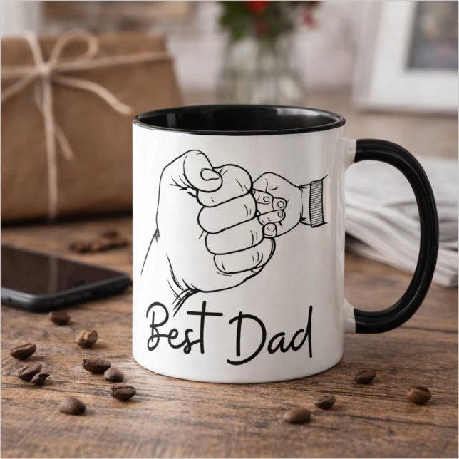 Caneca Cute Modern Best Dad  (Criador carregado)