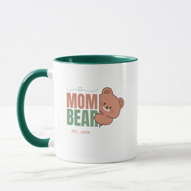 Caneca Cute Mom Bear Pastel Typography Art (Esquerda)