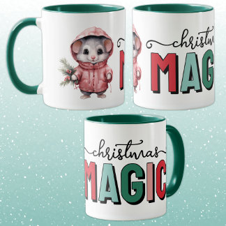 Caneca Cute mouse christmas magic