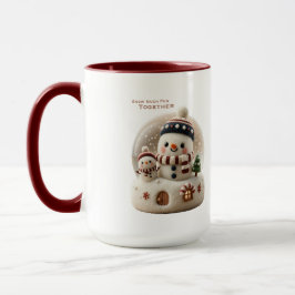 Caneca Cute Needle Felted Snowman Snowglobe