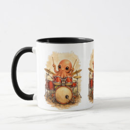 Caneca Cute Octopus Drummer Coffee Mug – Music Lover