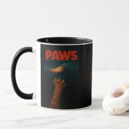 Caneca Cute Orange Tabby vs Human Foot Monogram