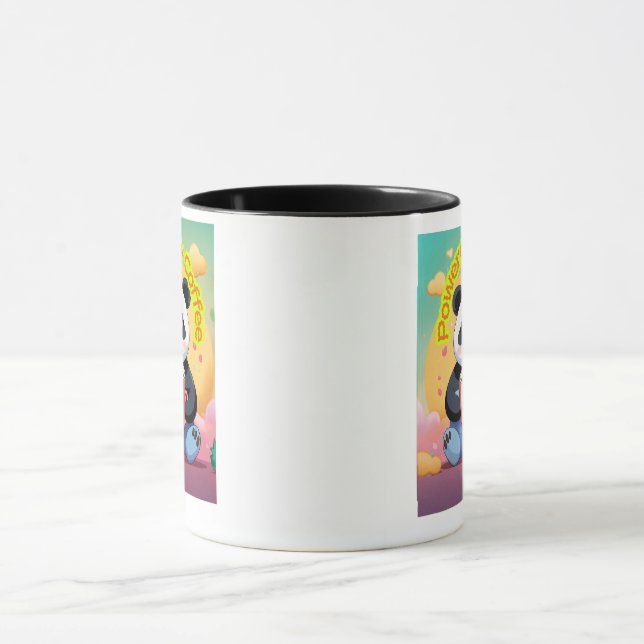 Caneca Cute Panda Coffee Mug – “Powered by Coffee”  (Centro)