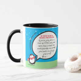 Caneca Cute Penguin Engraçado Ano Novo Problema Matemátic