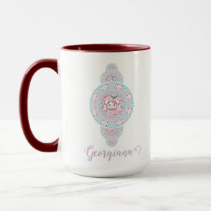 Caneca Cute Personalizado Kawaii Bunny Mandala Ornamental