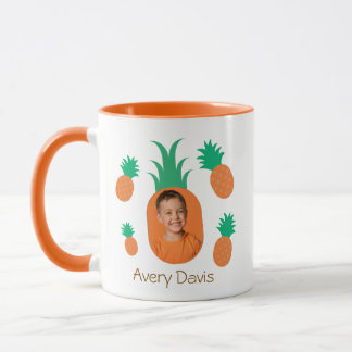Caneca Cute Pineapple Photo Template Personalized Kids Na
