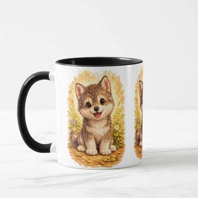 Caneca Cute Puppy Coffee Mug – Adorable Dog Lover Gift (Esquerda)