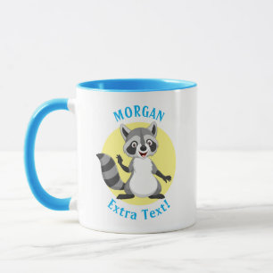 Caneca Cute Raccoon, Personalize o nome e a mensagem