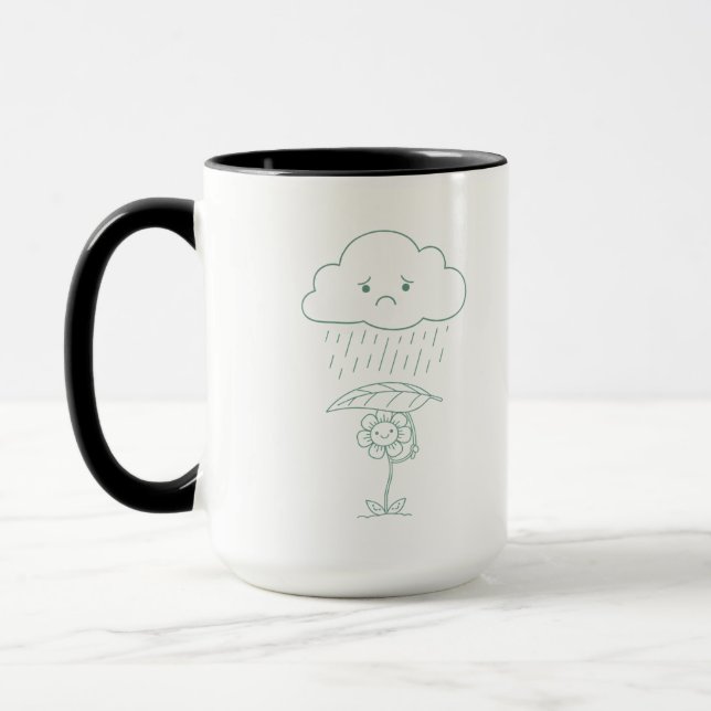 Caneca Cute Rain Cloud and Flower Coffee Mug (Esquerda)
