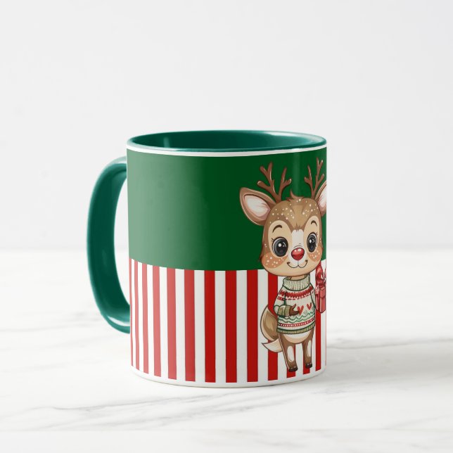 Caneca Cute Reindeer with Gift Box (Frente Esquerda)