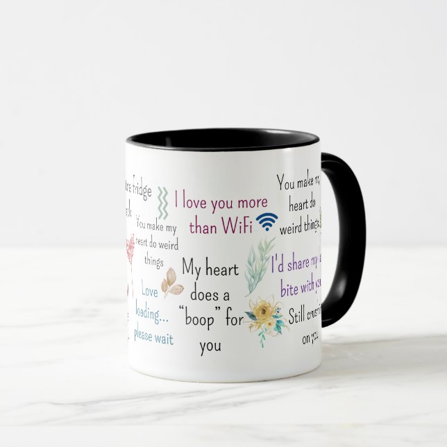 Caneca Cute Romantic Quotes Aesthetic Mug Art (Frente Esquerda)