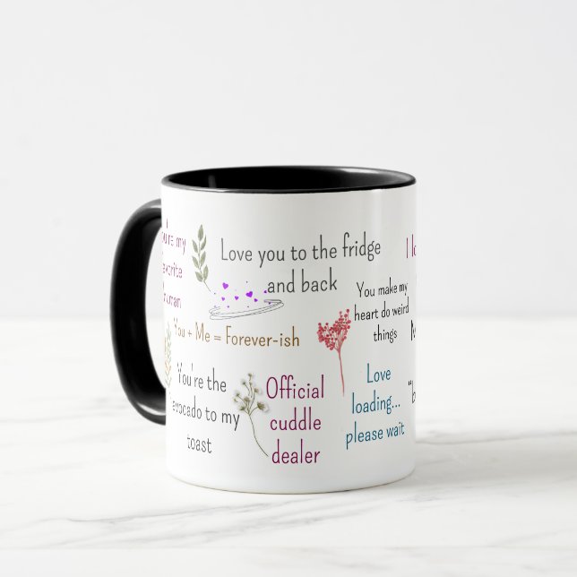 Caneca Cute Romantic Quotes Aesthetic Mug Art (Frente Esquerda)