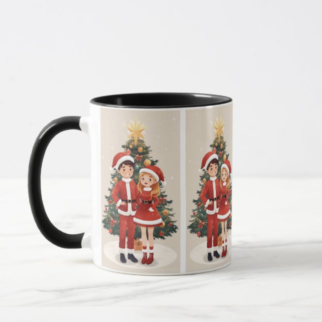 Caneca Cute Santa Christmas Travel Mug For Cozy Winter (Esquerda)