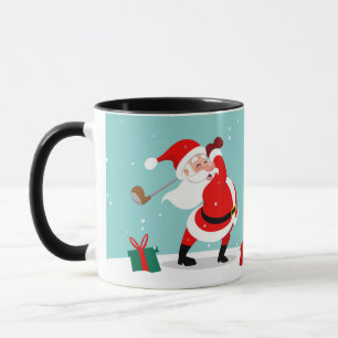 Caneca Cute Santa Claus mostra golfe
