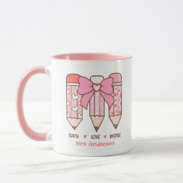 Caneca Cute Teacher's Valentine Pencil Custom