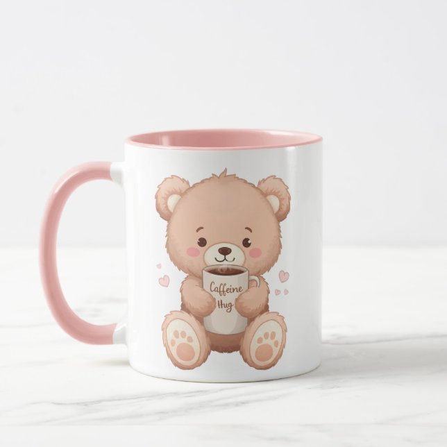 Caneca Cute Teddy Bear "Caffeine Hug" (Esquerda)