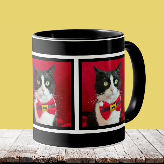 Caneca Cute Tuxedo Cat Christmas Mug (Criador carregado)