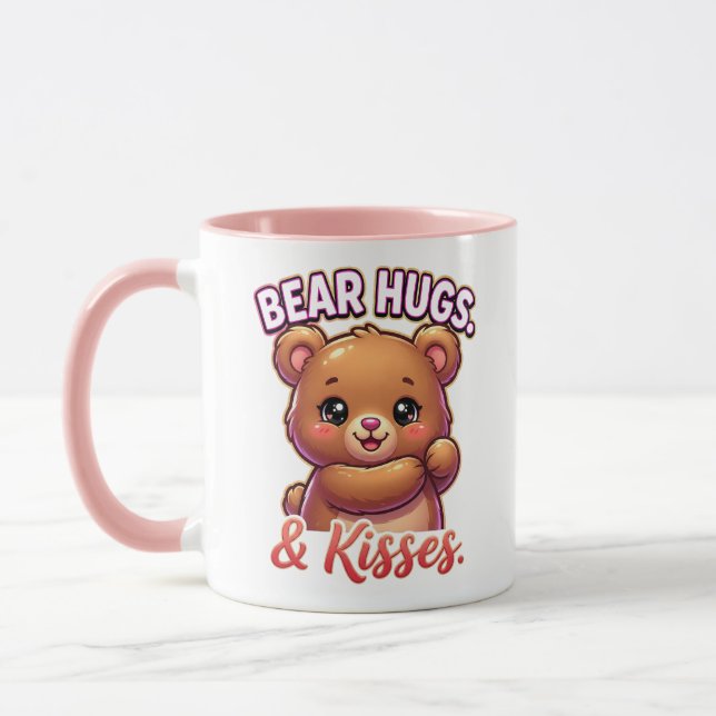 Caneca Cute Valentine Bear – Bear Hugs & Kisses (Esquerda)