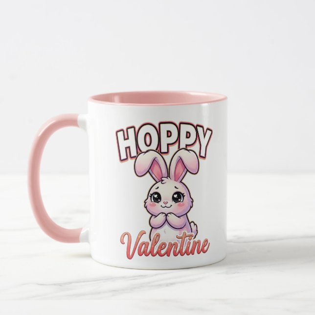 Caneca Cute Valentine Bunny – Hoppy Valentine (Esquerda)