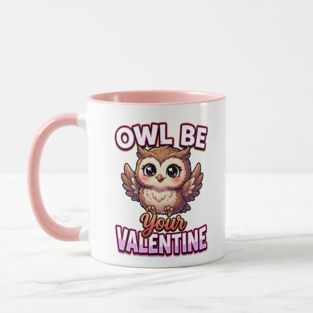 Caneca Cute Valentine Owl – Owl Be Your Valentine (Esquerda)